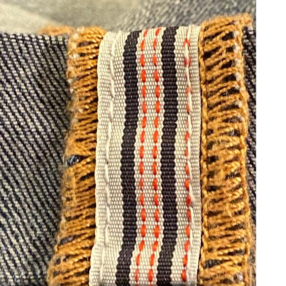 Jaugeans Selvedge Jeans 10 Rolled Cuff Distressed Hem - Picture 9 of 10